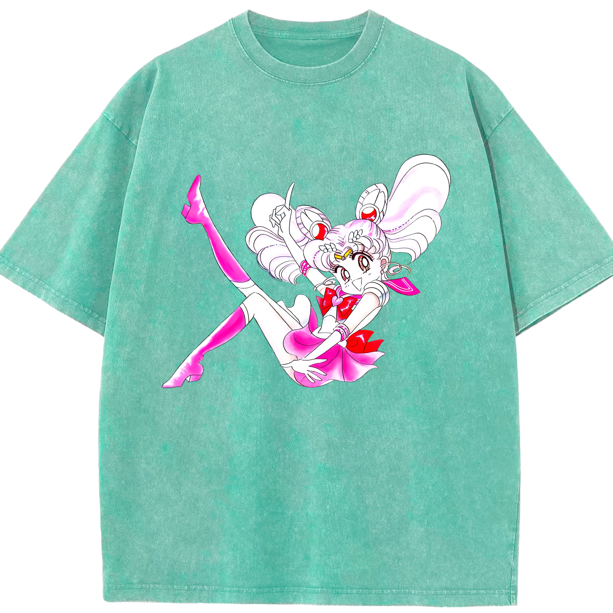 （画像用） 美少女戦士セーラームーン ちびうさ Sailor Moon Chibiusa Tsukino Usagi Small Lady Serenity 綿100% ヴィンテージ風 半袖Tシャツ（フロントプリント）
